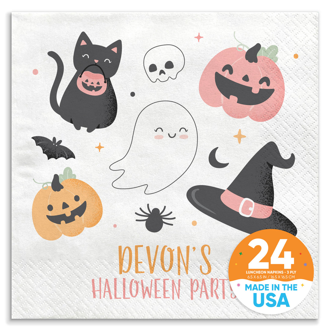 Custom Text Napkins - Pastel Halloween - 24 Ct