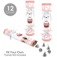 Pastel Halloween - No Snap Pink Pumpkin Party Table Favors - DIY Cracker Boxes - Set of 12