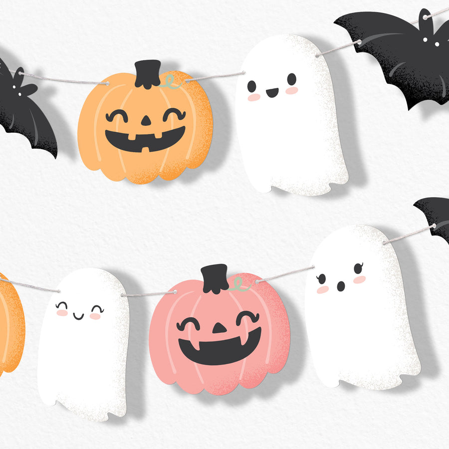 Pastel Halloween Garland Banner - 15 Pc