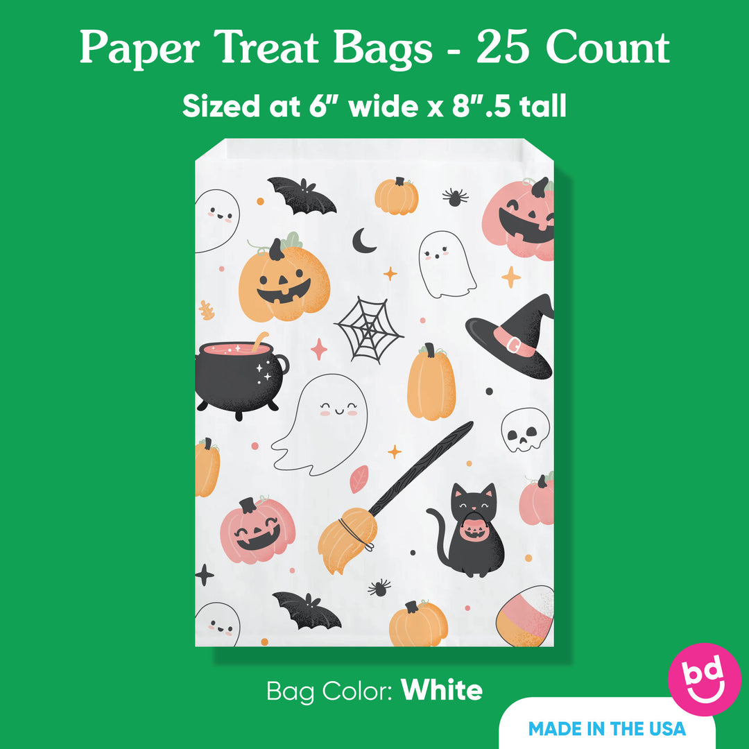 Paper Treat Bags - Pastel Halloween - 25 Ct