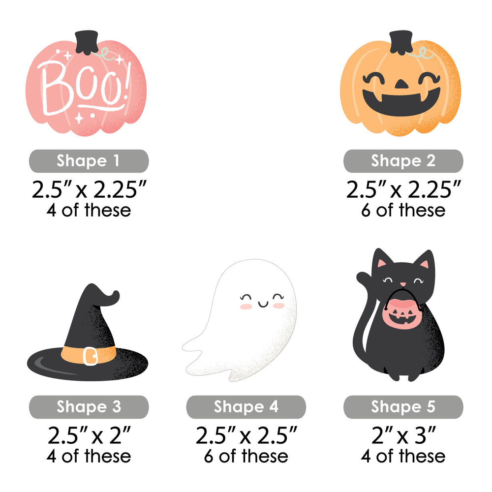 Pastel Halloween - DIY Shaped Pink Pumpkin Party Cut-Outs - 24 Count