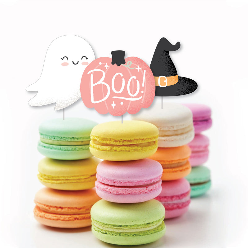 Pastel Halloween - DIY Shaped Pink Pumpkin Party Cut-Outs - 24 Count