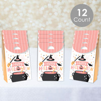 Pastel Halloween - Pink Pumpkin Party Gift Favor Bags - Party Goodie Boxes - Set of 12