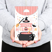 Pastel Halloween - Pink Pumpkin Party Gift Favor Bags - Party Goodie Boxes - Set of 12