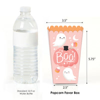 Pastel Halloween - Pink Pumpkin Party Favor Popcorn Treat Boxes - Set of 12