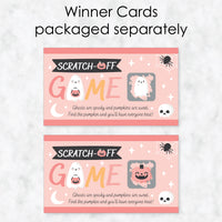 Pastel Halloween - Pink Pumpkin Party Game Scratch Off Cards - 22 Count