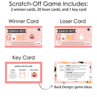 Pastel Halloween - Pink Pumpkin Party Game Scratch Off Cards - 22 Count