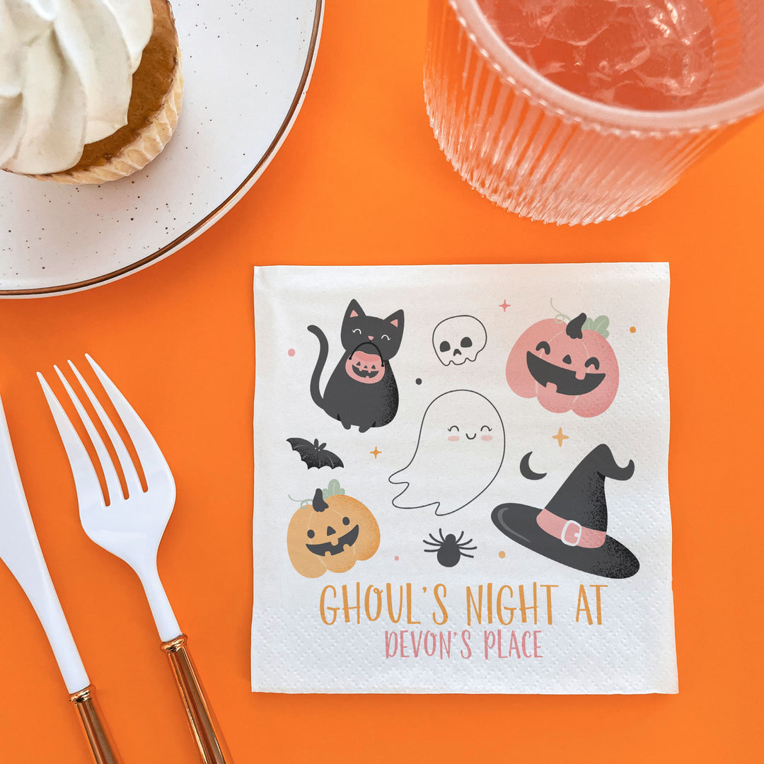 Custom Text Napkins - Pastel Halloween - 24 Ct