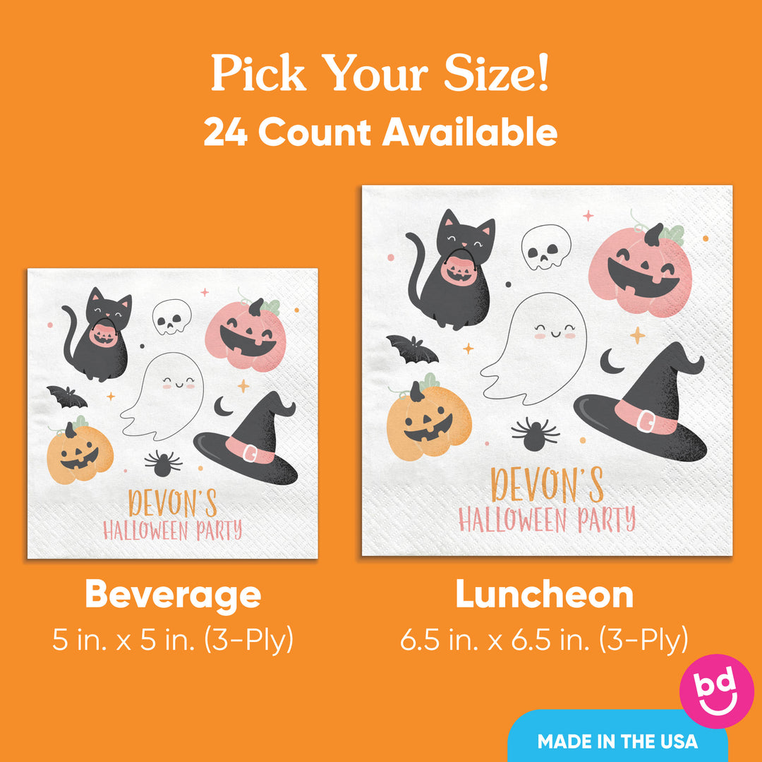 Custom Text Napkins - Pastel Halloween - 24 Ct