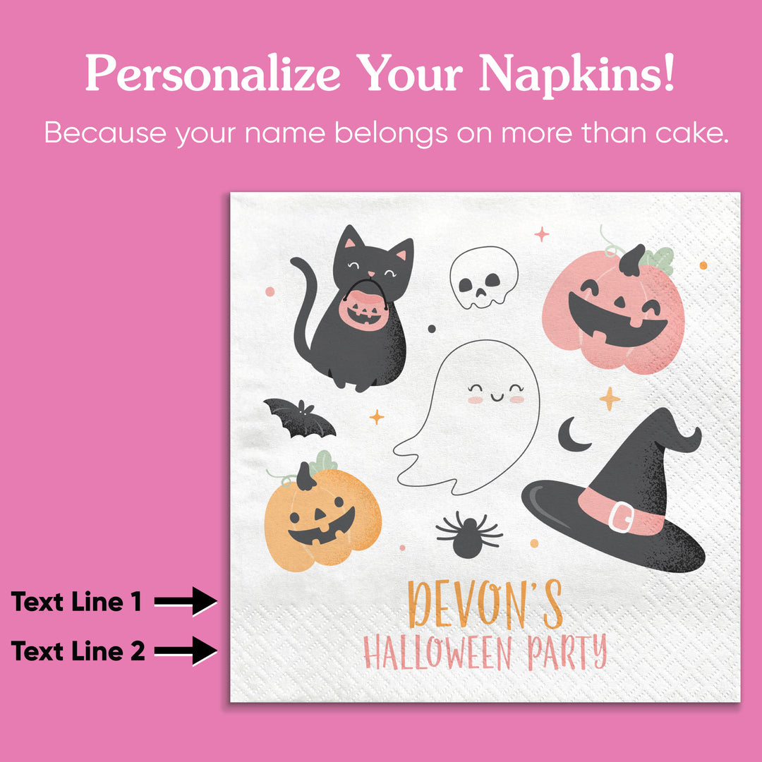 Custom Text Napkins - Pastel Halloween - 24 Ct