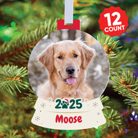 Custom Photo Pet Snow Globe Tree Ornaments - 12 Ct