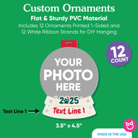 Custom Photo Pet Snow Globe Tree Ornaments - 12 Ct