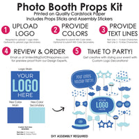 Photo booth prop kit sticks and clear stickers for easy assembly
