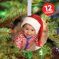 Custom Photo Tree Ornaments - 12 Ct