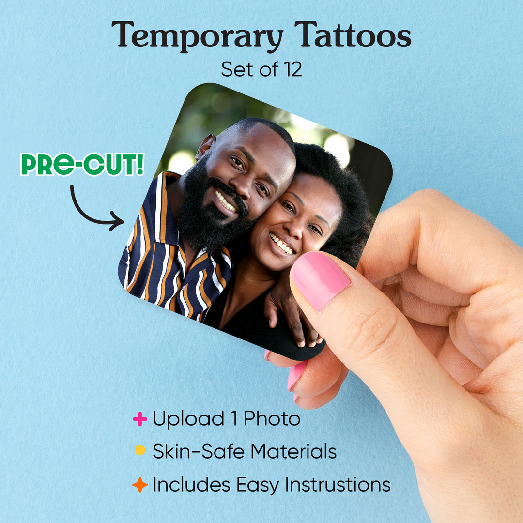 Custom Photo Temporary Tattoos - 12 Ct