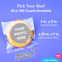 Custom Photo Stickers & Clear Cookie Bags