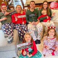 Funny Christmas Pajamas - Holiday Plaid PJ Party Photo Booth Props Kit - 10 Piece