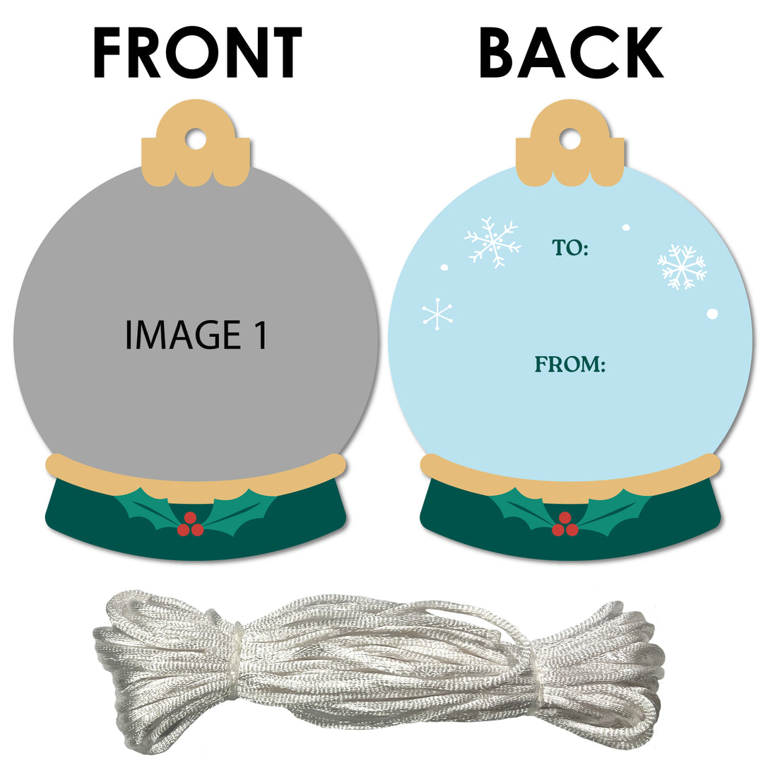 Custom Photo Snow Globe Gift Tags