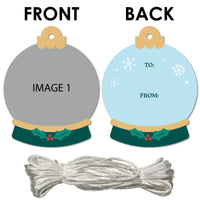 Custom Photo Snow Globe Gift Tags