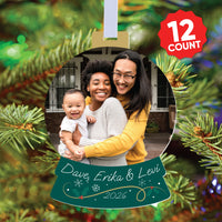 Custom Photo Snow Globe Tree Ornaments - 12 Ct
