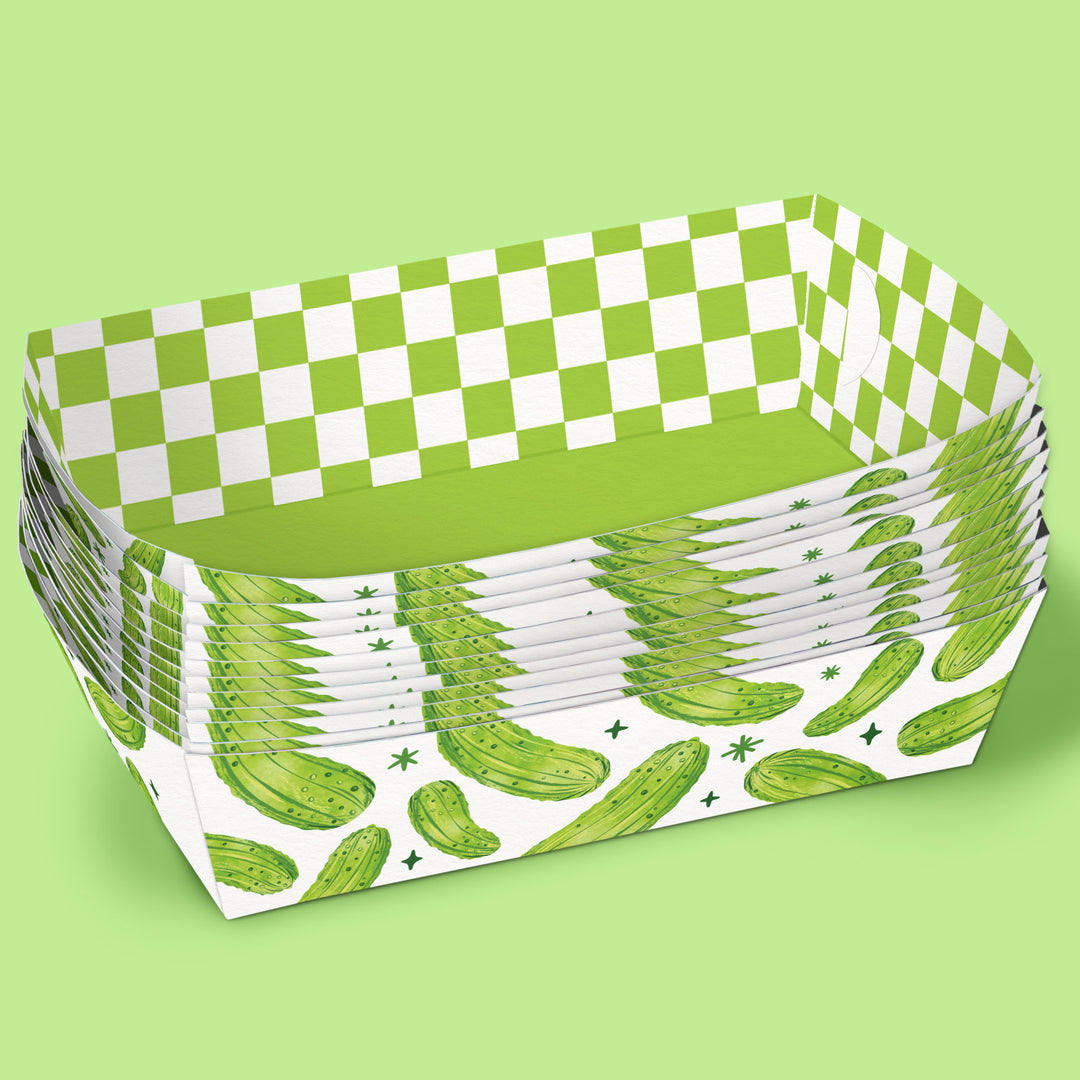 Pickle Paper Food Trays - 12 Ct