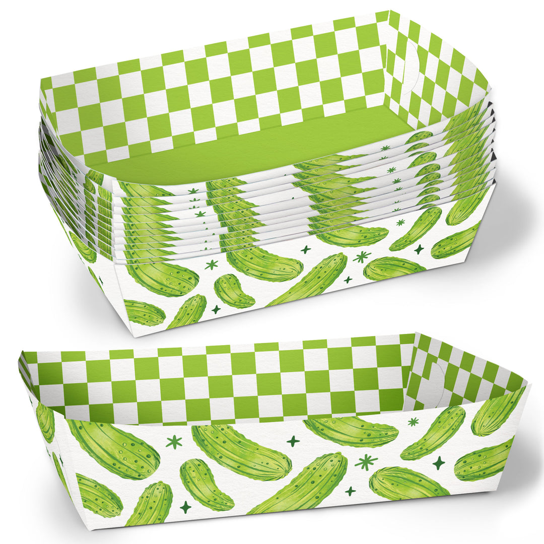 Pickle Paper Food Trays - 12 Ct