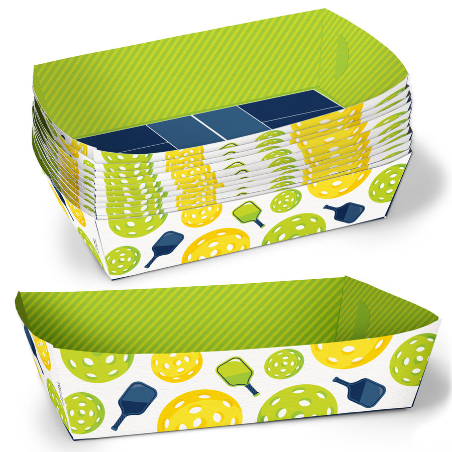 Pickleball Party Paper Food Trays - 12 Ct