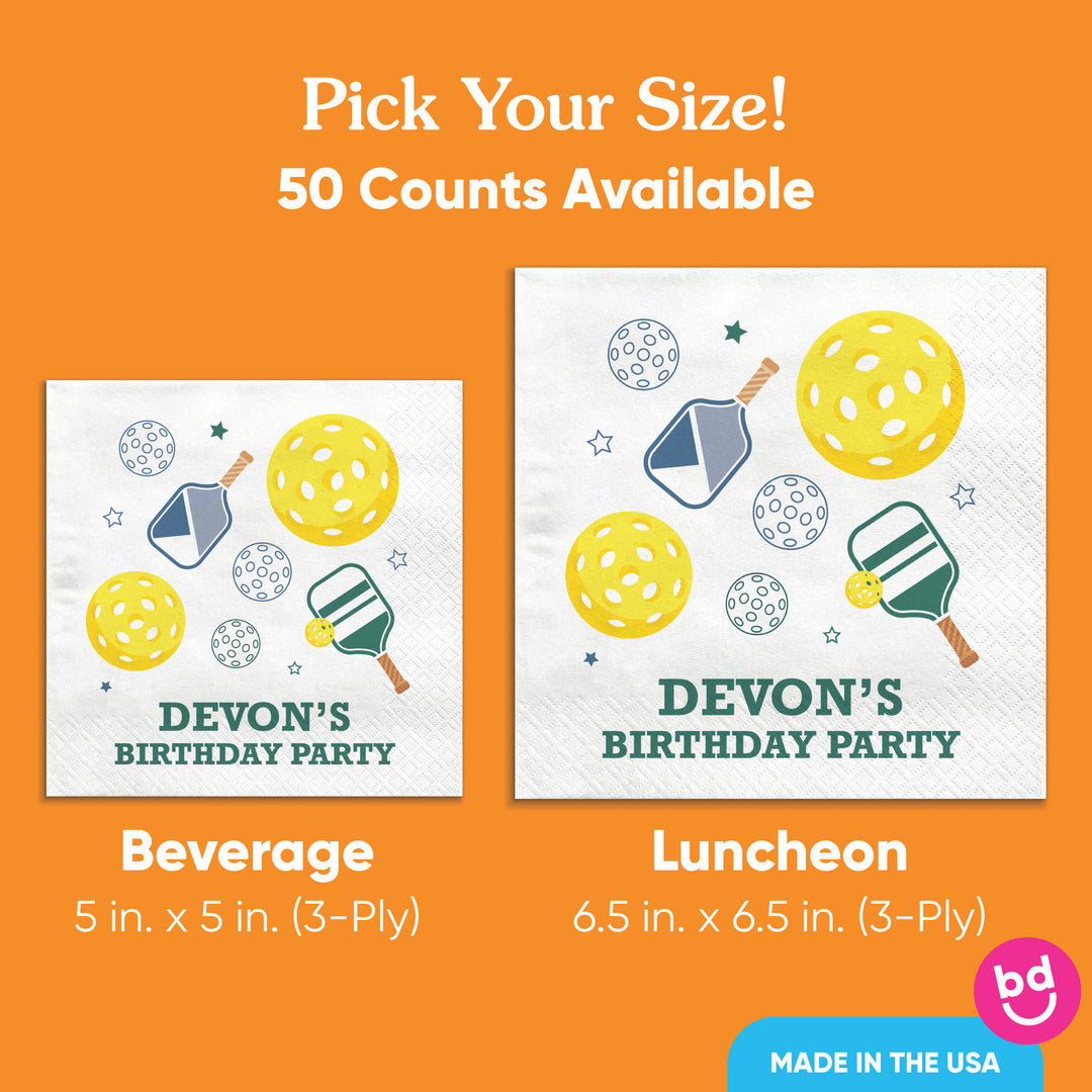 Custom Text Napkins - Pickleball