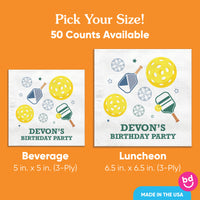 Custom Text Napkins - Pickleball