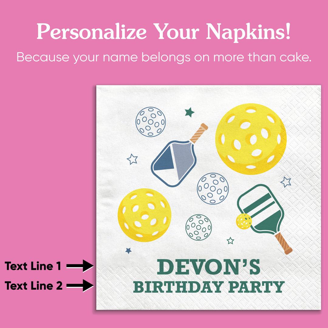 Custom Text Napkins - Pickleball