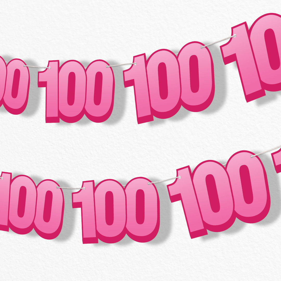 adult 100th birthday party garland banner