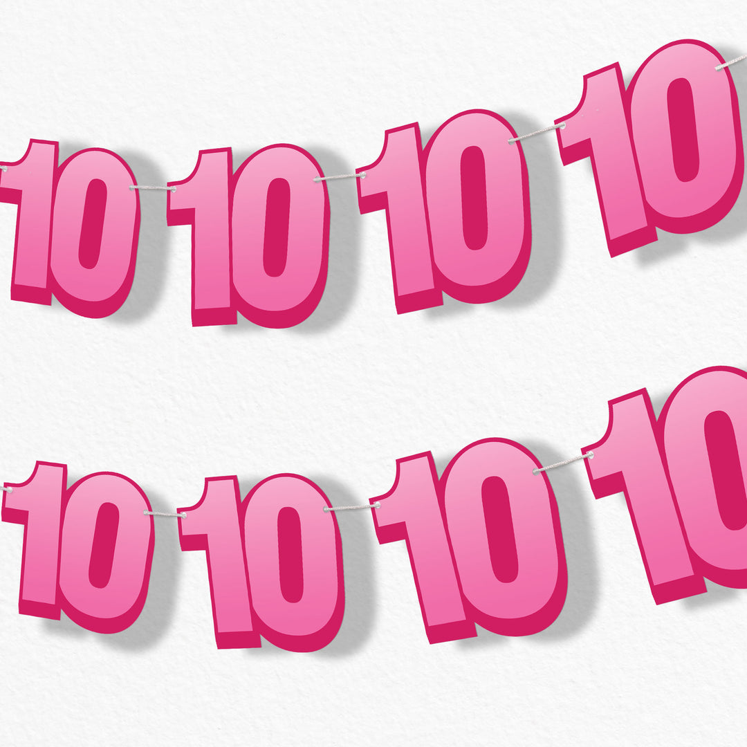 10th birthday party garland banner