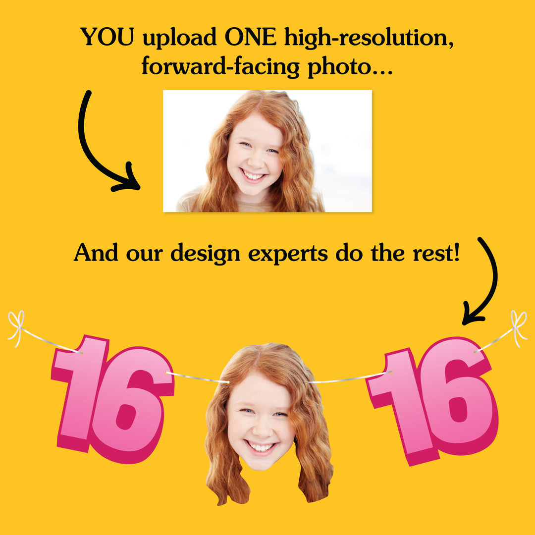 One photo uploaded for sweet 16 custom face banner