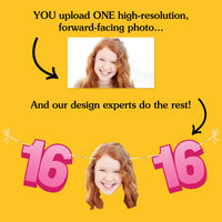 One photo uploaded for sweet 16 custom face banner