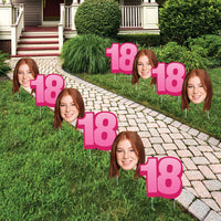 Custom Face Yard Signs - 18th Birthday - 10 Pc