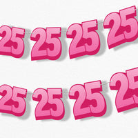 adult 25th birthday party garland banner