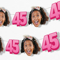 Custom Face 45th Birthday Garland Banner