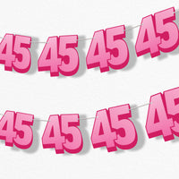 adult 45th birthday party garland banner