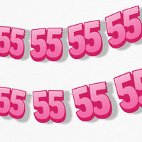 adult 55th birthday party garland banner