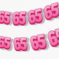 adult 65th birthday party garland banner