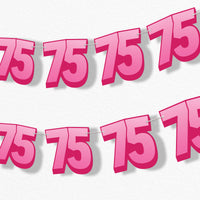 adult 75th birthday party garland banner