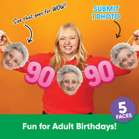 One photo creates five custom faces for 90th birthday garland