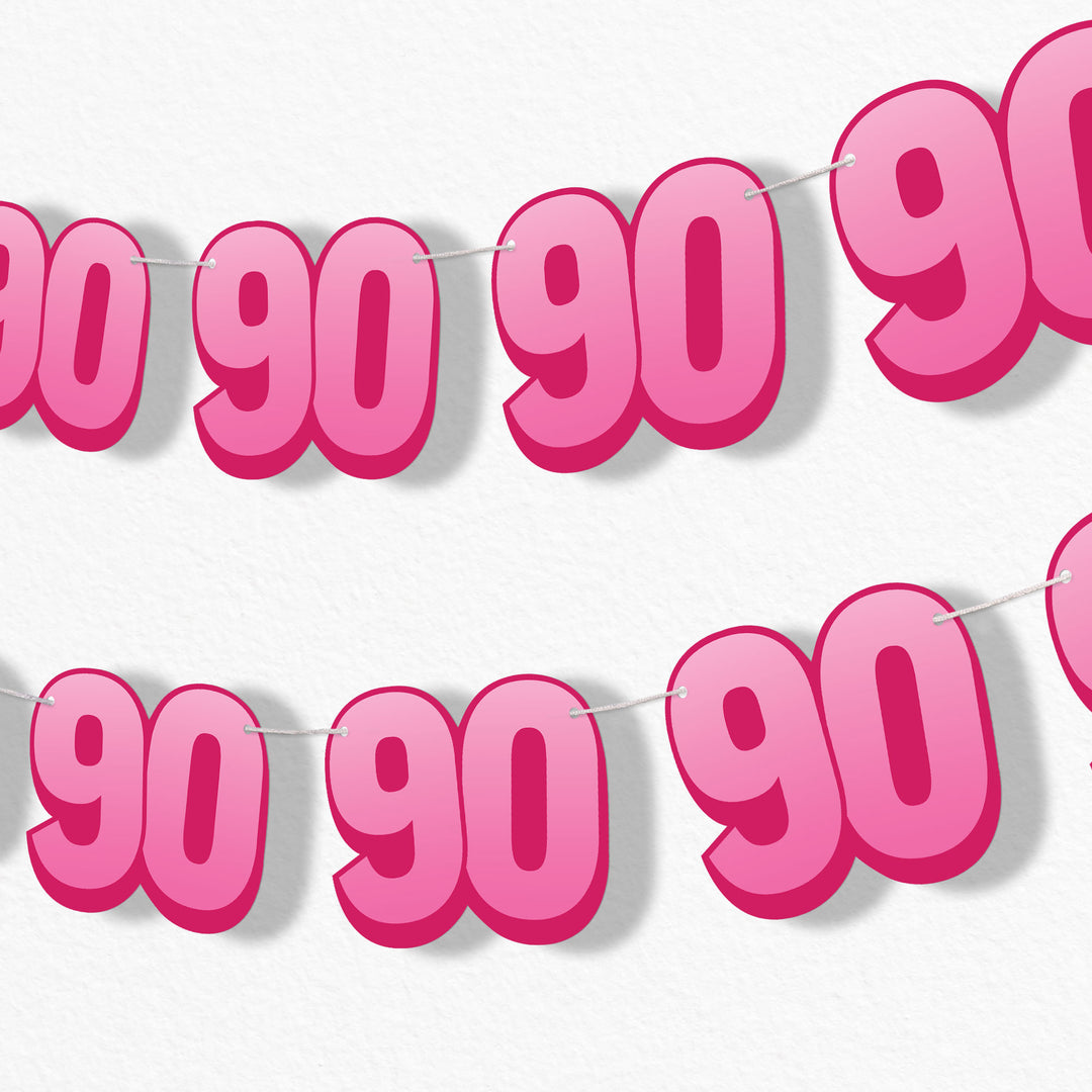 adult 90th birthday party garland banner