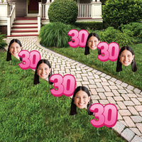Custom Face Yard Signs - 30th Birthday - 10 Pc