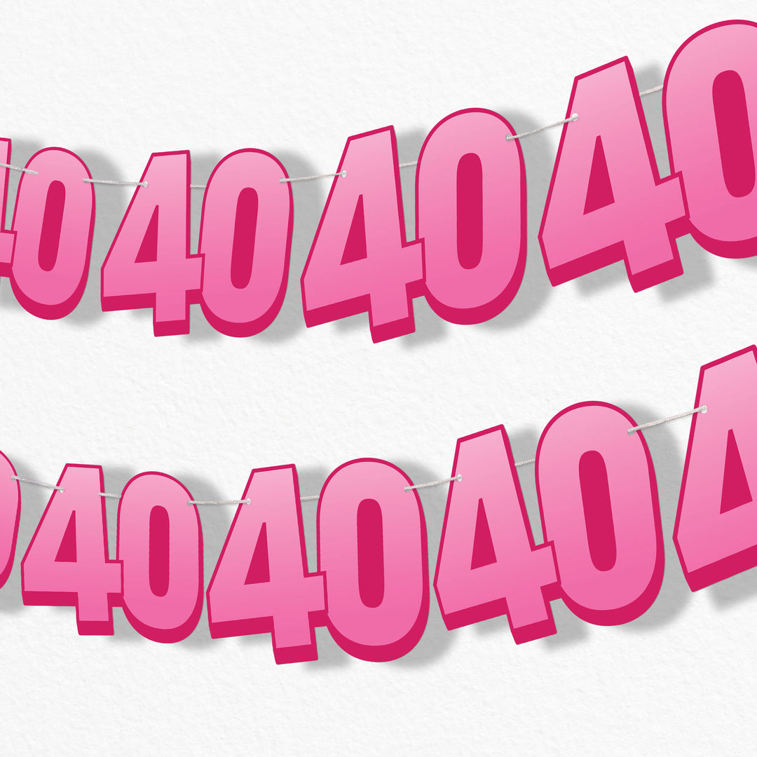 40th Birthday Garland Banner - 15 Pc
