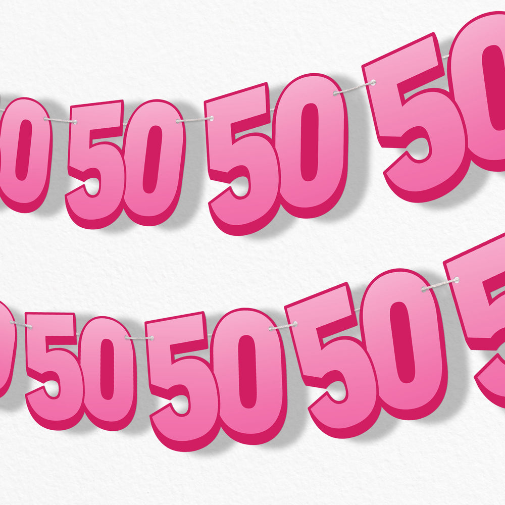 50th Birthday Garland Banner - 15 Pc
