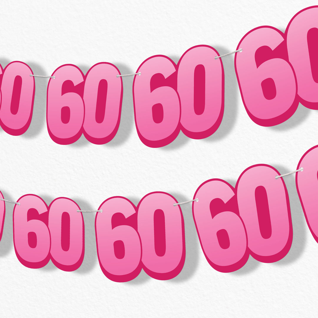 60th Birthday Garland Banner - 15 Pc