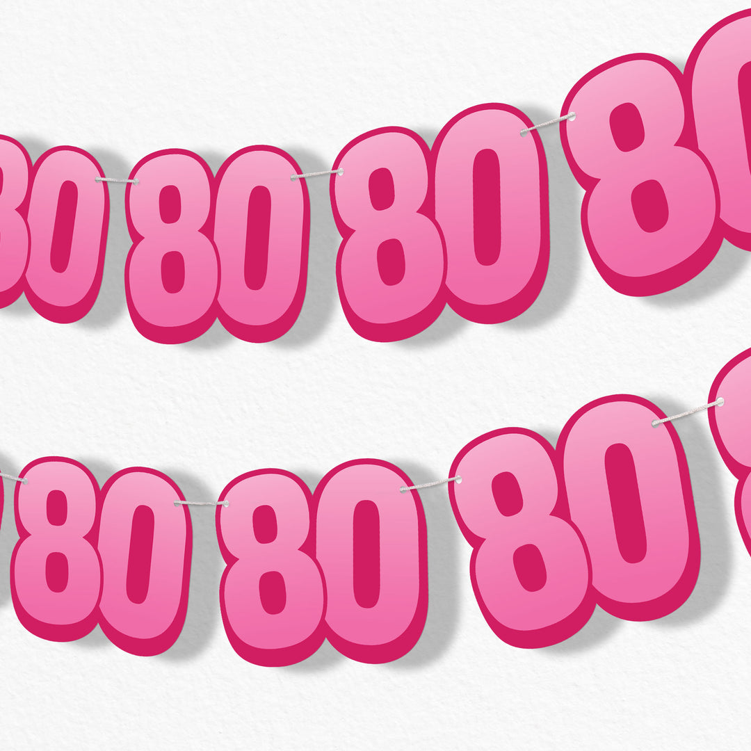80th Birthday Garland Banner - 15 Pc