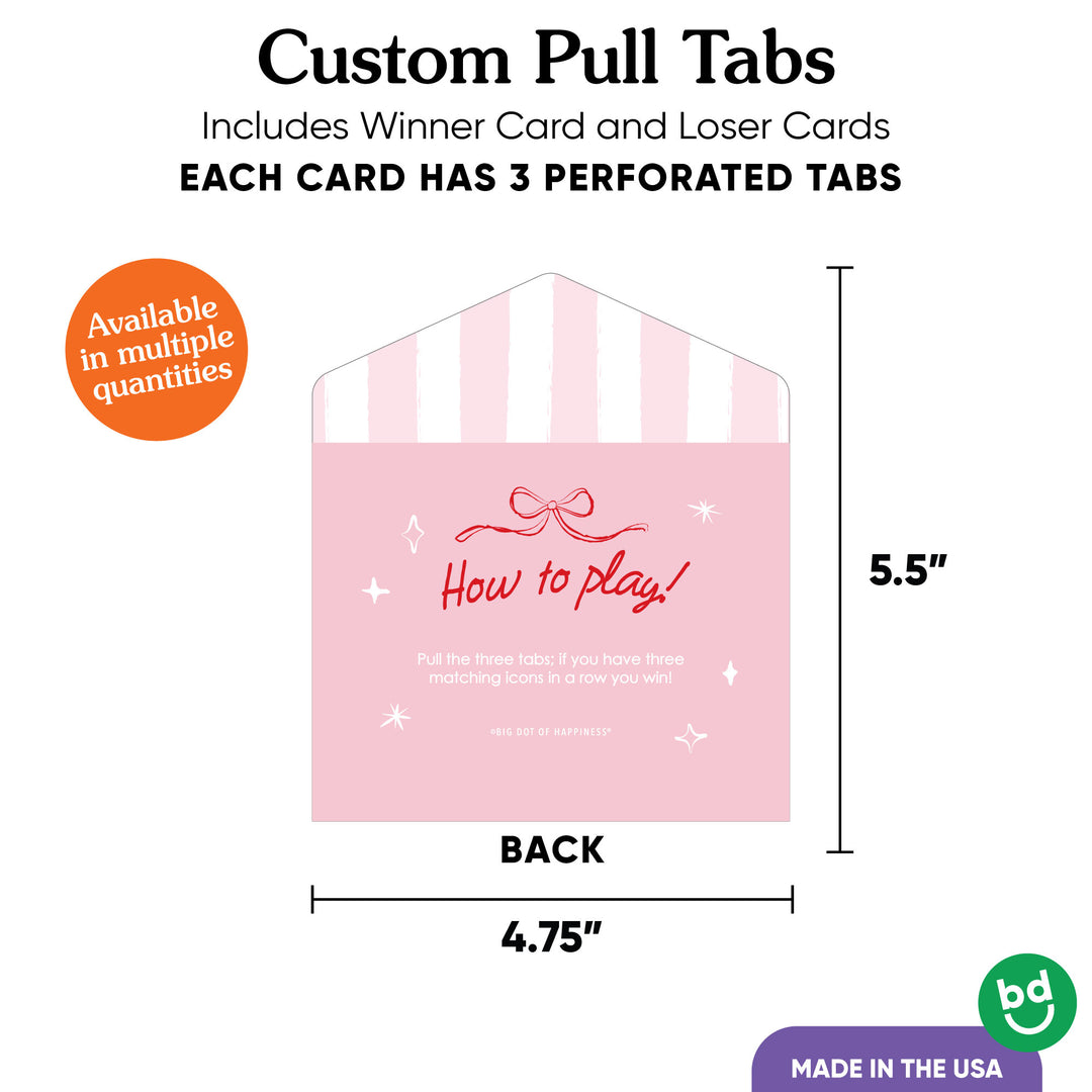 Custom Face Pink & Red Hearts Pull Tab Game