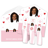 Custom Face Pink & Red Hearts Pull Tab Game